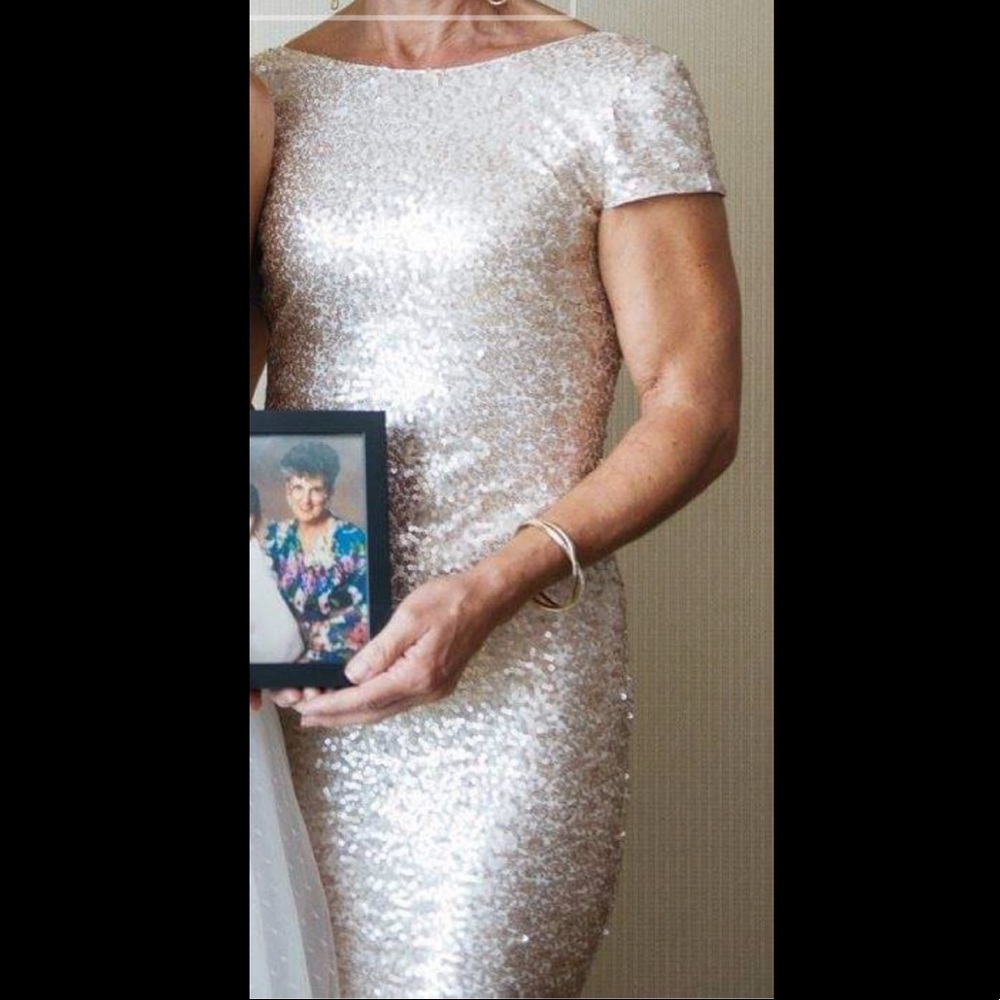 Gold Sequin Mother of the Bride Dress